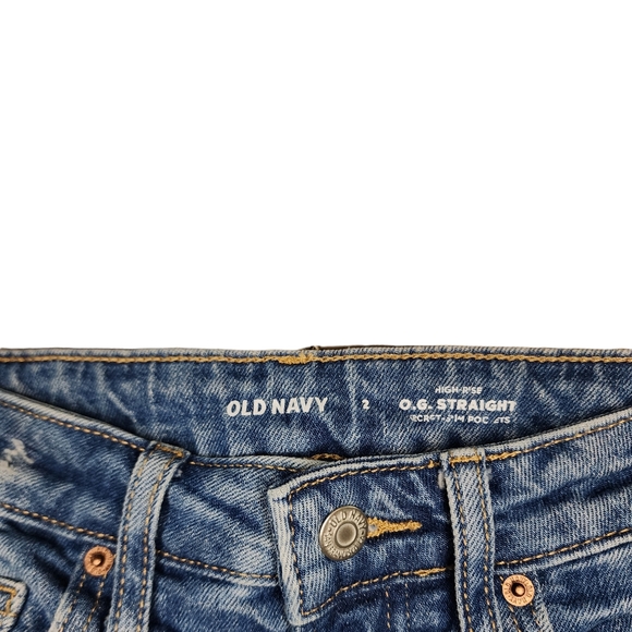 Old Navy High Rise O.G. Ripped Straight Jeans - Picture 6 of 9
